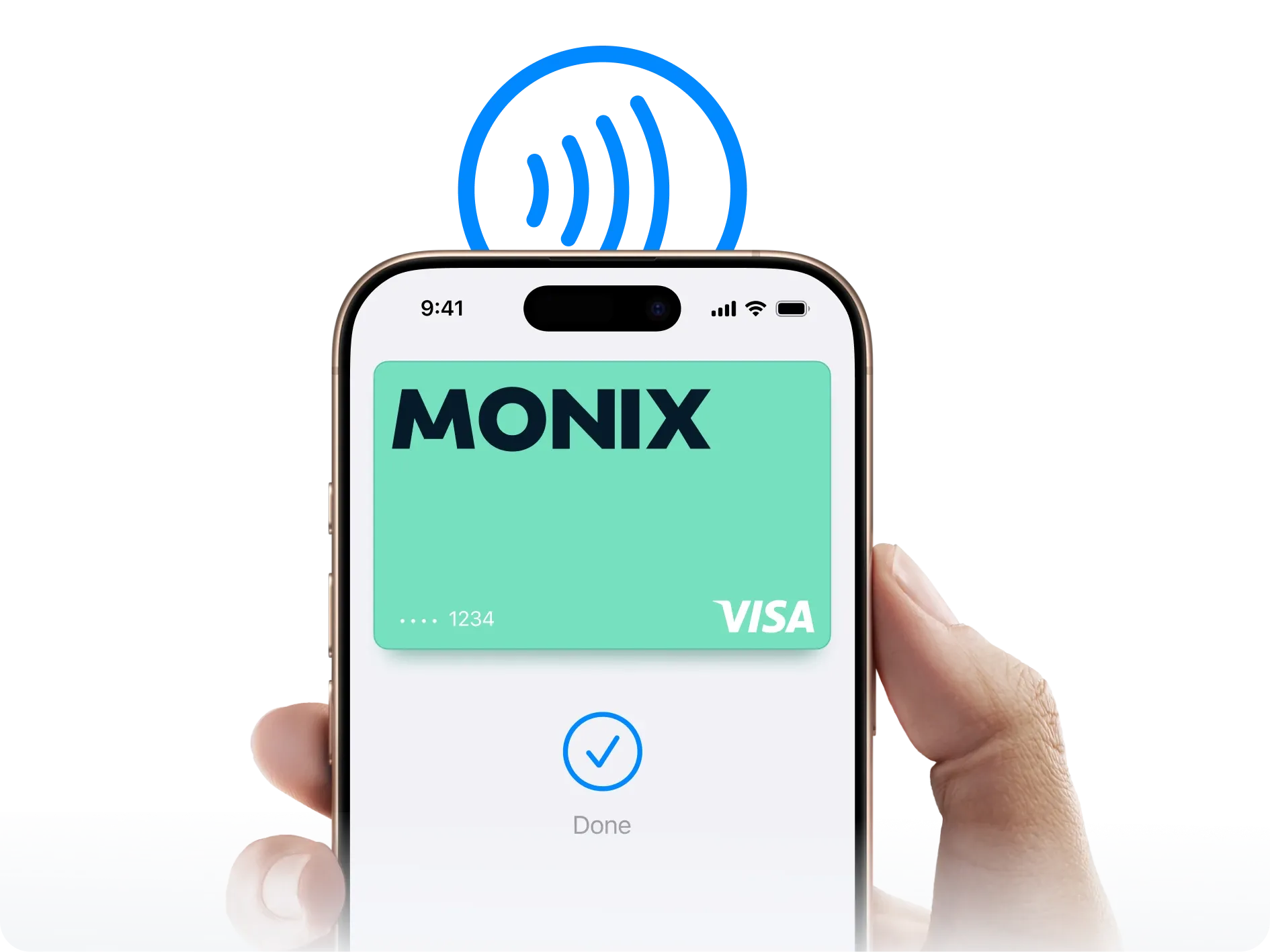 Оплата картой MONIX через Apple Pay на телефоне